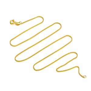 SISGEM Solid 18K Gold Chain Necklace for Women, Yellow Gold Spiga Wheat Durable Chain Necklace Jewelry for Her, Mom 1.2mm, 18"