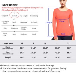 Long Sleeve Workout Shirts for Women Running Athletic Tee Shirt with Thumb Hole(Black,XS)