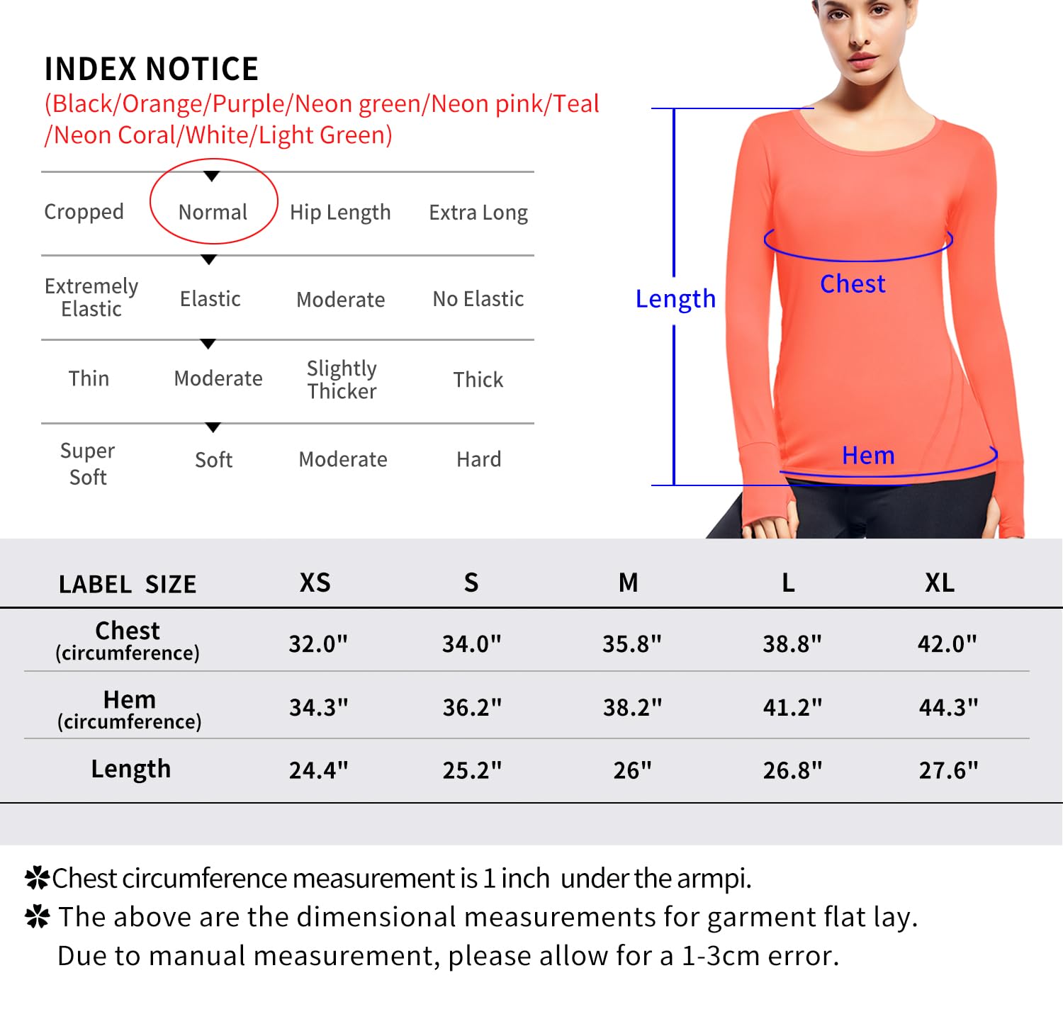 Long Sleeve Workout Shirts for Women Running Athletic Tee Shirt with Thumb Hole(Black,XS)