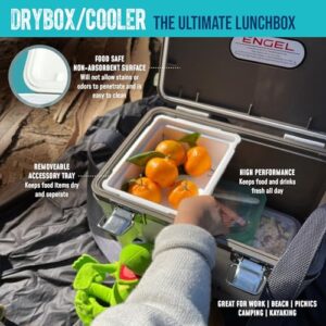 Engel UC7 7.5qt Leak-Proof, Air Tight, Drybox Cooler and Small Hard Shell Lunchbox for Men and Women in Silver