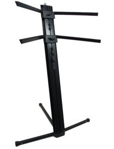 harmony audio ha-keystand professional 2-tier column keyboard stand with 5/8" mic mount ver2.0