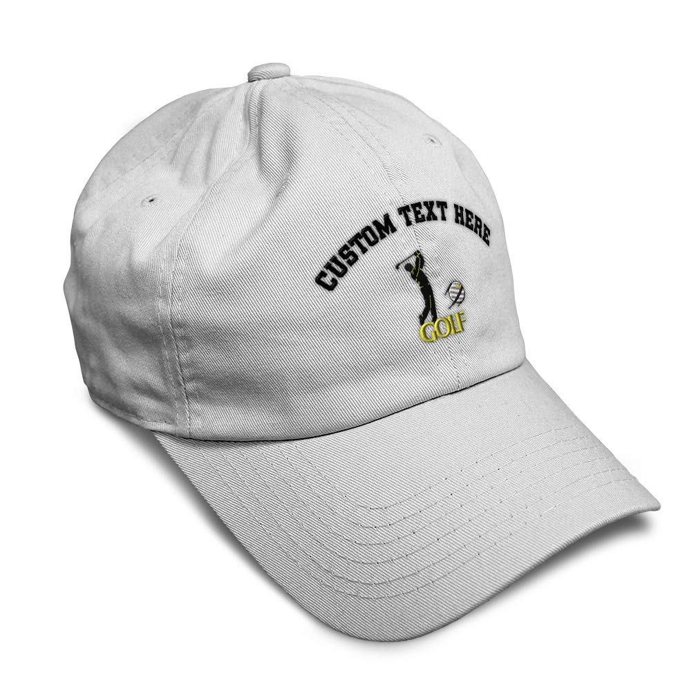 Custom Soft Baseball Cap Golf Player Embroidery Golf Recreational Twill Cotton Embroidered Dad Hats for Men & Women White Personalized Text Here