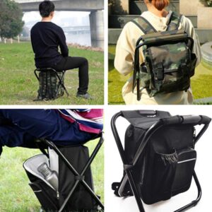 HTTMT - Folding Stool Insulated Cooler Bag Backpack Chair Beach Fishing Camping Hiking [Item Number: ET-Seat001]