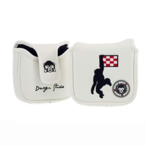 dancing monkey high moi mallet putter headcover, heel shafted, white