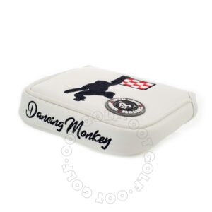 Dancing Monkey High MOI Mallet Putter Headcover, Heel Shafted, White