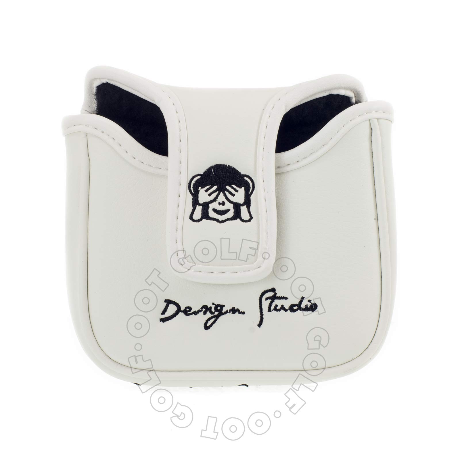 Dancing Monkey High MOI Mallet Putter Headcover, Heel Shafted, White