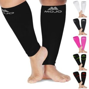 Mojo - Compression Socks Footless for Women and Men 20-30mmHg - Big and Tall Medical Leg Compression Sleeve for Flying, Nurses, Travel Circulation - Black, 3X-Large - A604