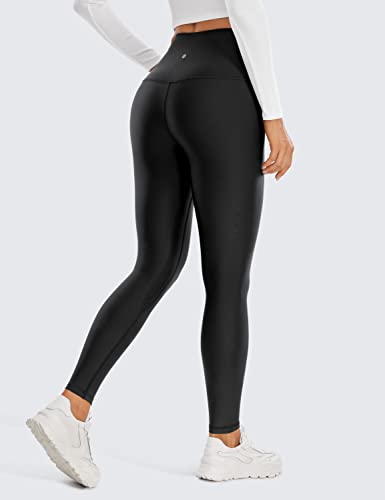 CRZ YOGA Thermal Fleece Lined Leggings Women 28'' - Winter Warm Workout Hiking Pants High Waisted Yoga Tights Full Length Black Medium