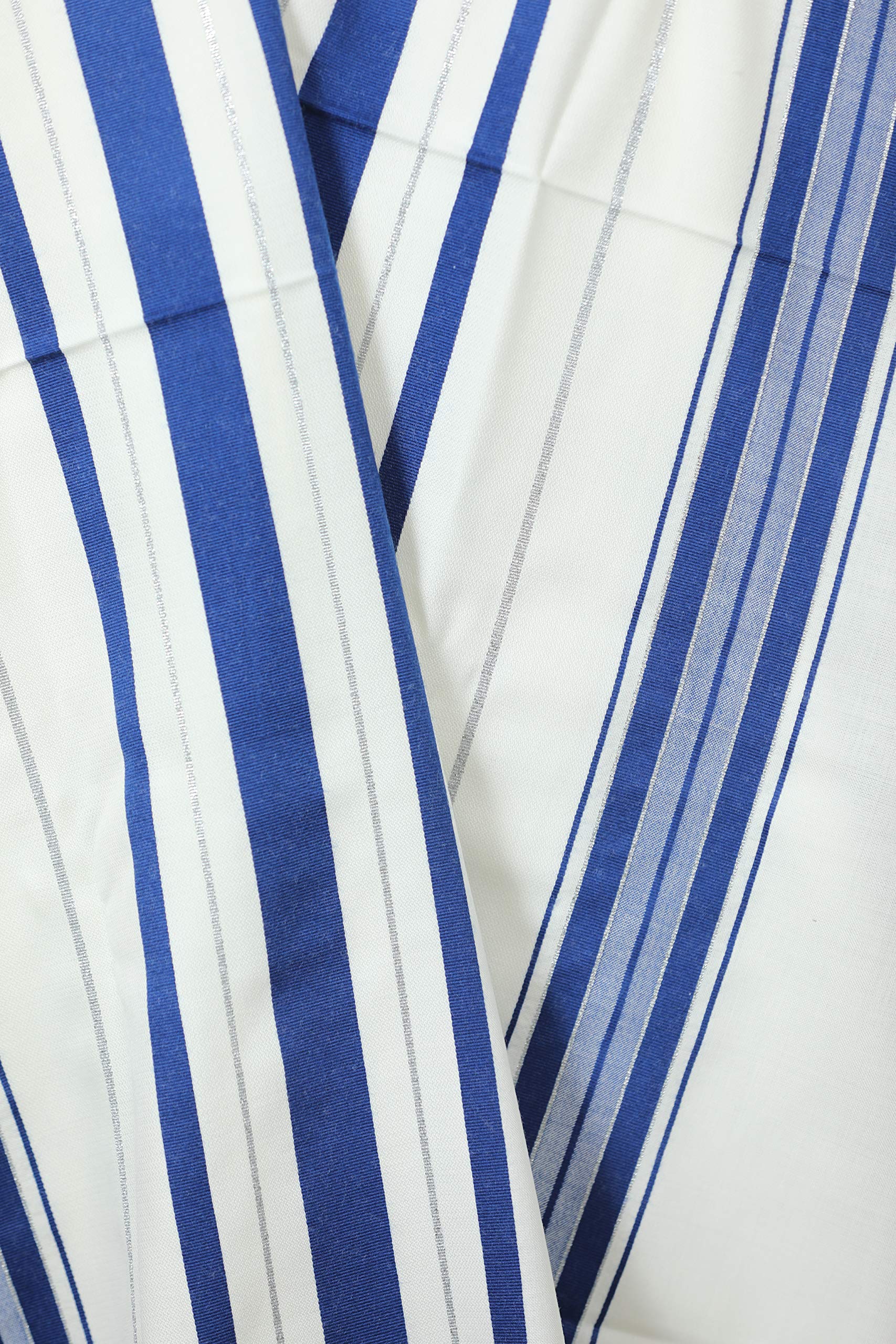 TALITANIA Traditional pure wool Tallit prayer shawl tallis gadol (Size 70 (L) 80 X 60 inches, Blue and silver Stripes)