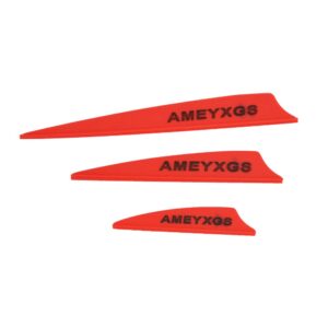 SHARROW 100pcs Archery Fletchings Rubber Shield Feathers 2" 3" 4" Hunting Fletches for Arrows DIY Accessory (red, 3inch)