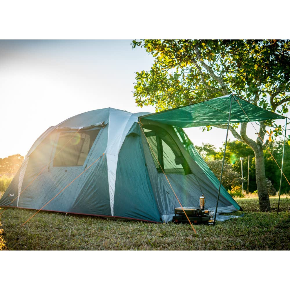 NTK Arizona GT 8 Person Tent for Camping | 14x8 ft Camping Tent with 100% Waterproof Dome, Breathable Mesh, 2 Doors & 2 Windows | Outdoor Tent | 2500 mm Warm & Cold Weather Family Tent