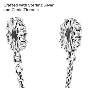 Pandora Jewelry Clear Sparkle Safety Chain Cubic Zirconia Charm in Sterling Silver