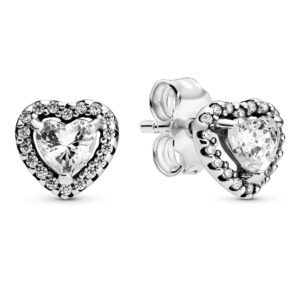 pandora elevated heart, clear cz