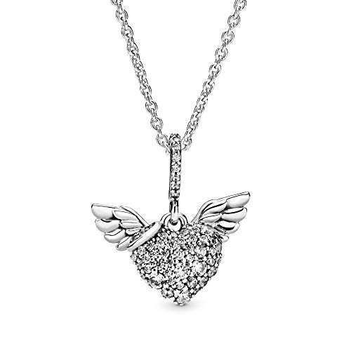 PANDORA Pave Heart & Angel Wings, Clear CZ