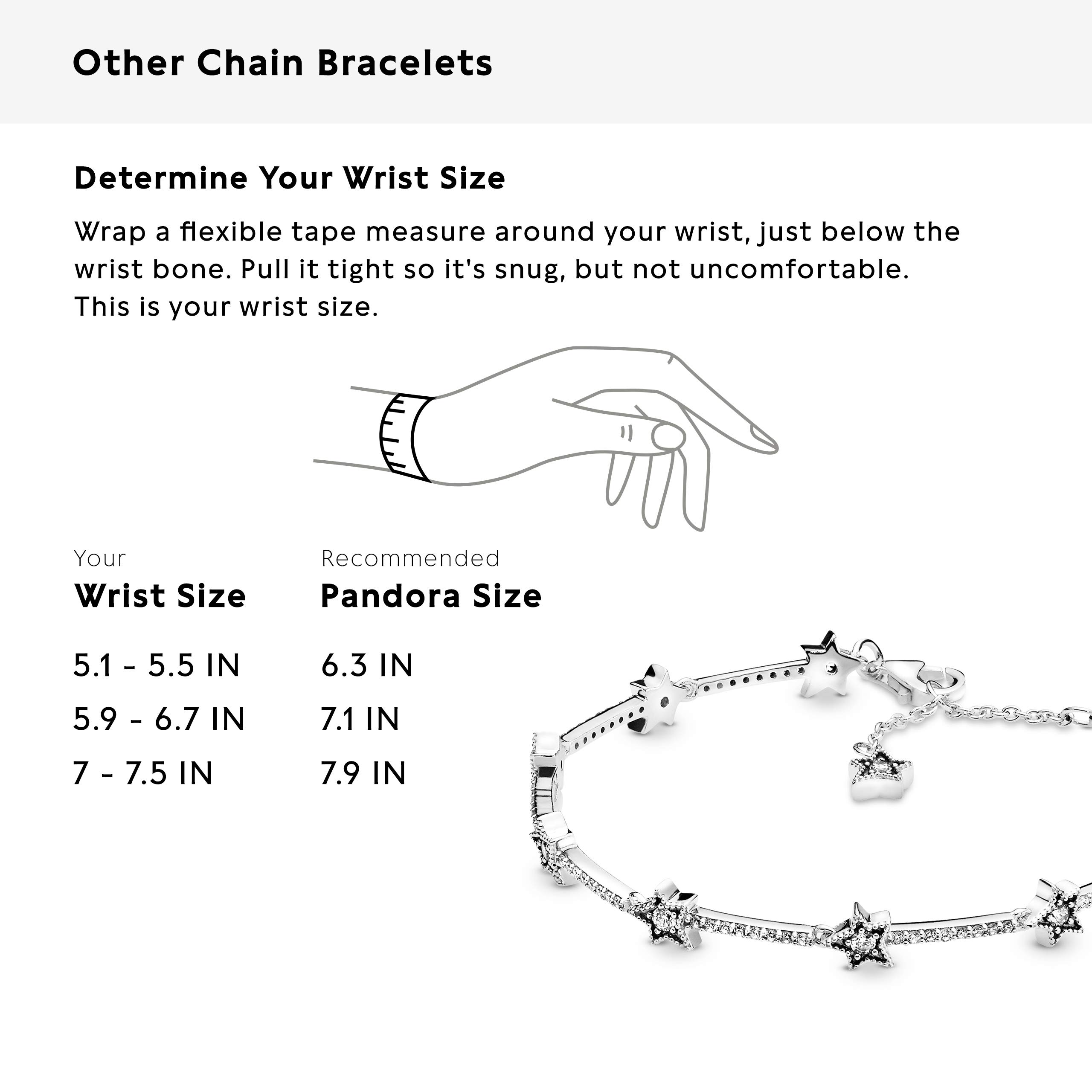 Pandora Celestial Stars Bracelet - Sterling Silver & Cubic Zirconia Bracelet for Women - Gift for Her - 7.1"