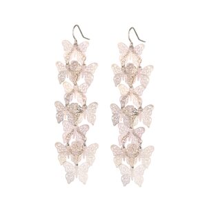 nicole miller new york rosegold casted cutout layered butterfly fashion dangle earrings