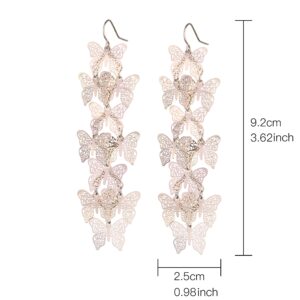 Nicole Miller New York Rosegold Casted Cutout Layered Butterfly Fashion Dangle Earrings