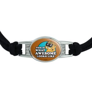 GRAPHICS & MORE Garfield This is What Awesome Looks Like Novelty Suede Leather Metal Bracelet