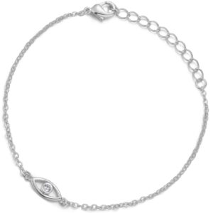 BLOSSOM & HUE Mini Evil Eye Minimalist Bracelet In .925 Sterling Silver