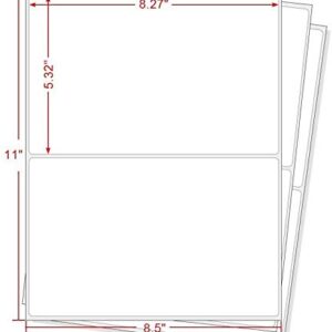 BESTEASY 200 Round Corner Half Sheet Self Adhesive Shipping Labels for Laser and Ink Jet Printers, White Blank (100 Sheets, 200 Labels)