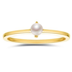 blossom & hue mini pearl ring - 18k gold vermeil - size 7 - minimalist band