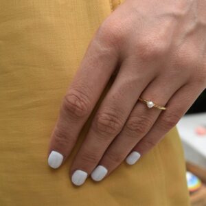 BLOSSOM & HUE Mini Pearl Ring - 18K Gold Vermeil - Size 7 - Minimalist Band