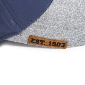 Ford Vintage Script Chino Twill Adjustable Baseball Cap, Blue and Grey