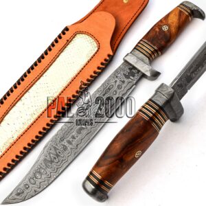 PAL 2000 KNIVES BK-9659 Custom Handmade Damascus Steel Hunting Bowie Blade Knife With Sheath