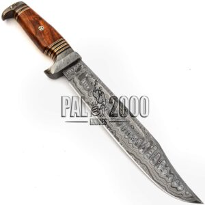 PAL 2000 KNIVES BK-9659 Custom Handmade Damascus Steel Hunting Bowie Blade Knife With Sheath