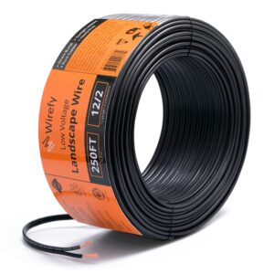 wirefy 12/2 low voltage landscape lighting copper wire - outdoor direct burial - 12-gauge 2-conductor 250 feet | landscape lighting wire | low voltage wire 12/2 | 12/2 landscape wire