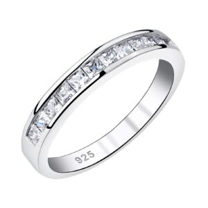 newshe jewellery wedding bands eternity rings for women aaaaa cubic zirconia princess 925 sterling silver size 7