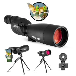 ESSLNB Spotting Scope with Tripod and Phone Adapter BAK4 25-75X70 FMC Target Spotting Scope for Hunting Straight Spotting Scope for Target Shooting Bird Watching