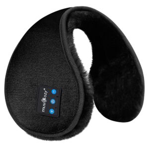 musicozy bluetooth ear muffs for winter women men kids girls, ear warmers wireless earmuffs headphones, built-in hd speakers and microphone with carry bag for biking running cool tech gadgets gifts