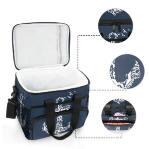 ALAZA Anchor Pattern Large Capacity Cooler Tote Insulated Lunch Bag Lunch Cooler Bag