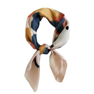 FONYVE Silk Feeling Scarf Medium Square Satin Head Scarf for Women 27.5 × 27.5 inches