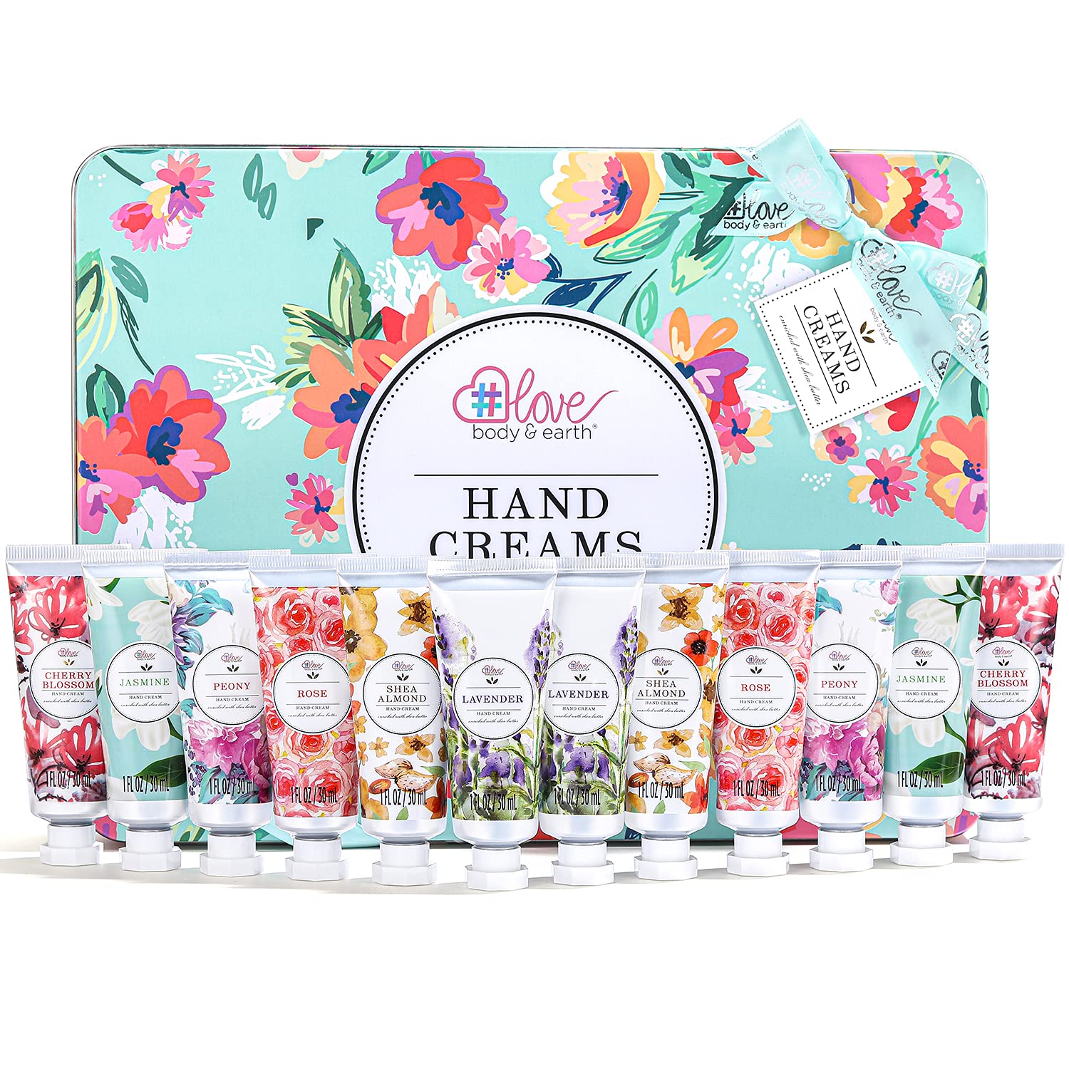 BODY & EARTH Hand Cream Set Pack of 12 Enriched with Shea Butter to Nourish Dry Hands, Hand Lotion Gift Packs, Travel Size, Best Gifts for Women