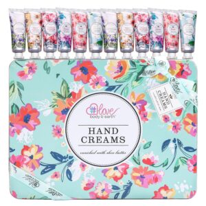 BODY & EARTH Hand Cream Set Pack of 12 Enriched with Shea Butter to Nourish Dry Hands, Hand Lotion Gift Packs, Travel Size, Best Gifts for Women