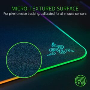 Razer Firefly V2 - Gaming Mouse Pad (Gaming Mouse Mat, Micro-Textured Surface, Cable Holder, RGB Chroma Lighting) Black