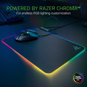 Razer Firefly V2 - Gaming Mouse Pad (Gaming Mouse Mat, Micro-Textured Surface, Cable Holder, RGB Chroma Lighting) Black