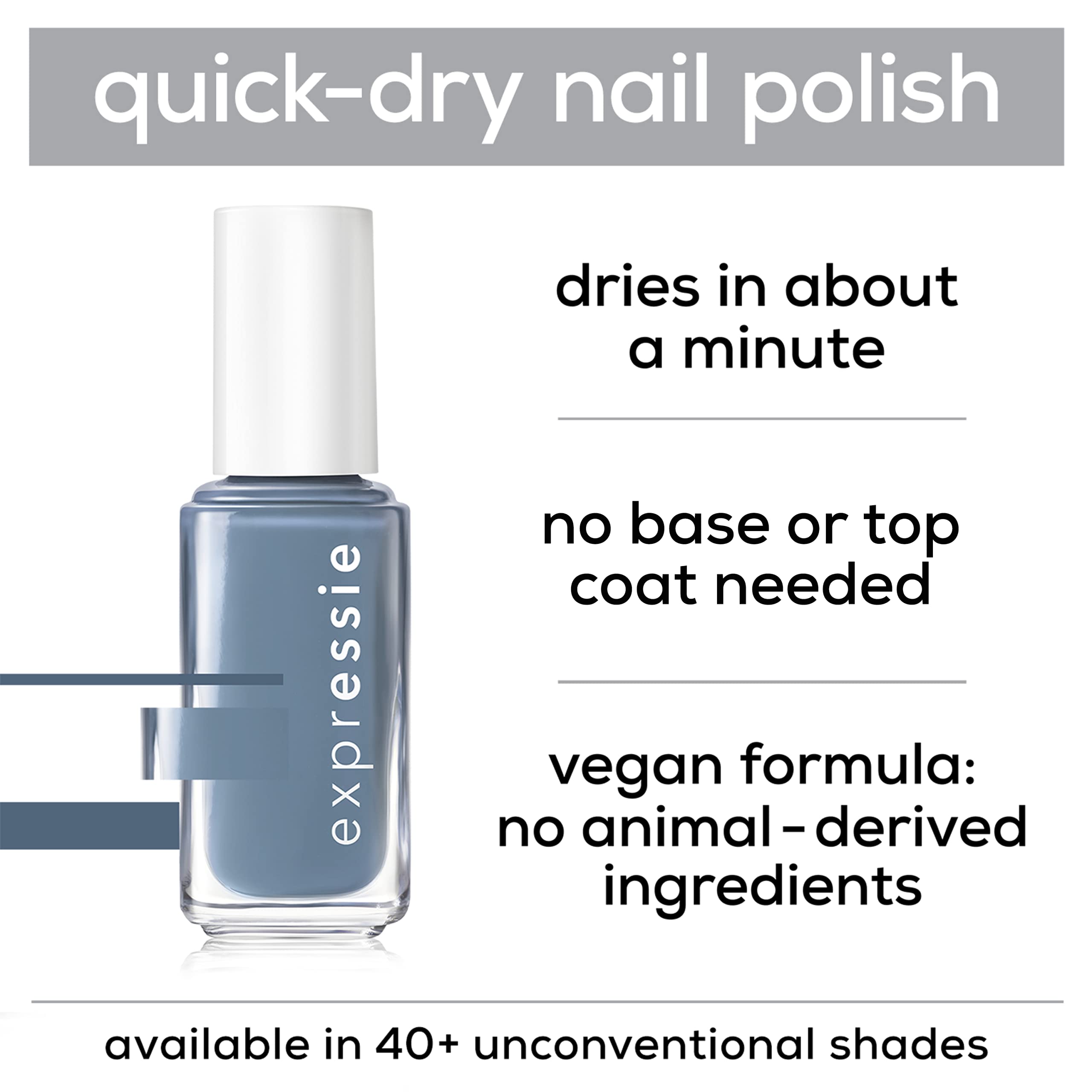 essie expressie Quick-Dry Vegan Nail Polish, Trend and Snap, 0.33 Ounce