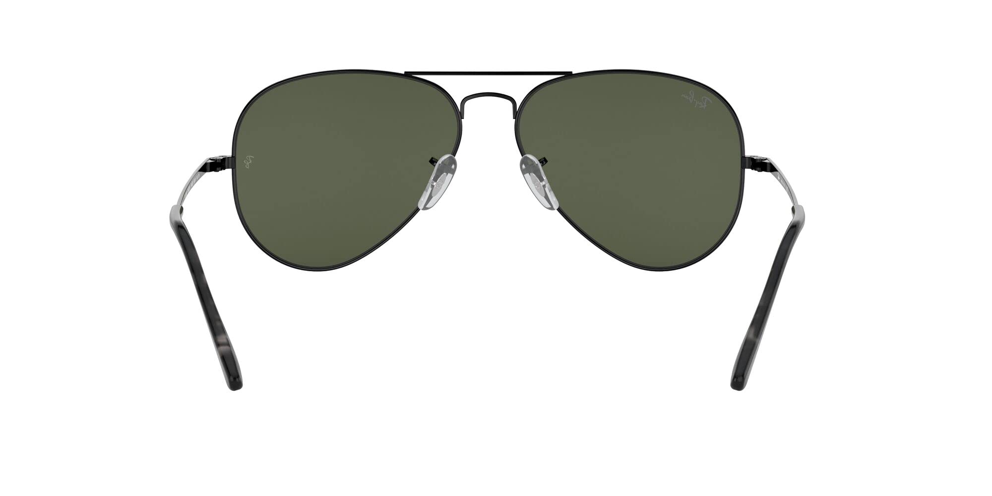 Ray-Ban RB3689 Aviator Metal II Sunglasses, Black/G-15 Green, 62 mm