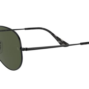 Ray-Ban RB3689 Aviator Metal II Sunglasses, Black/G-15 Green, 62 mm