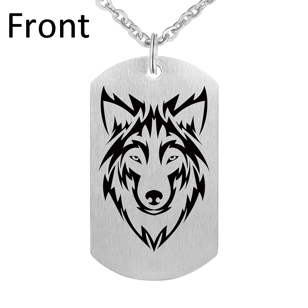 Fashion Wolf Pendant Necklace I am Wolf Fans Gift Dog Tag Jewelry Keychain