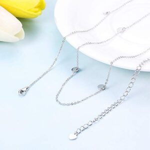 Sllaiss 925 Sterling Silver Belly Waist Chain Body Jewelry for Women Beach Bikini Belly Silver Chain Belt