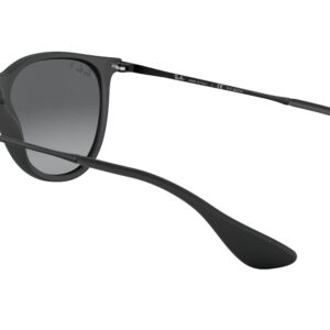 Ray-Ban RB4171 Erika Round Sunglasses, Rubber Black/Light Grey Gradient Grey Polarized, 54 mm