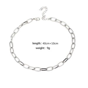 Cathercing Women Choker Necklace Chain Thin Link Necklace for Women Trendy Jewelry Necklaces Chains Punk (silver)