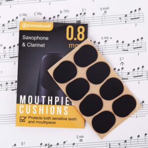 Focusound Saxophone & Clarinet Mouthpiece Cushions, Thick, 0.8mm Black, 8-Pack…