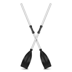 Kayak Paddles, Pair of Detachable Boat Oars Lightweight Aluminum Alloy Ribbed Blade Boat Paddleboard for Kayaking Boating Canoeing Surfing Outdoor Water Sports- 2 Pieces