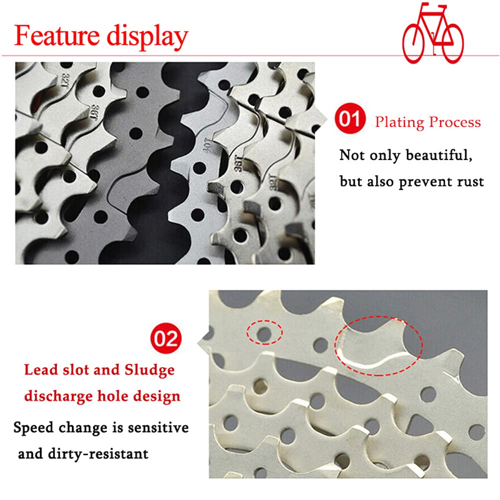 Bolany 8/9/10/11 Speed Cassette 11-40/42/46/50T Mountain Bike,Lightweight Bicycle MTB Cassettes, fit Shimano/SRAM/FSA/Campagnolo/KMC XC AM DH MTB 6/7/8/9/10/11S Chains