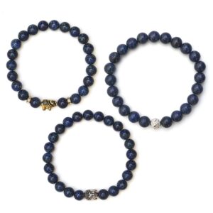 BERGERLIN Lapis lazuli bracelet - Genuine pearl bracelet with natural stone and 925 sterling silver pearl